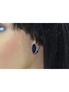 Vintage silver rose gold plated 925 sapphire earrings vec174rp