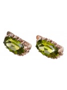 Pendientes de peridoto 925 chapados en oro rosa de plata vintage vec174rp