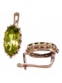 Vintage silver rose gold plated 925 peridot earrings vec174rp