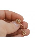 "Vintage Ball Ohrringe in 14 Karat Originales Vintage-Roségold, Keine Steine, 585 Gold" ven074