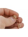 "No-Stone Vintage 14K 585 Rose Pink Gold Ball Earrings" ven074