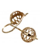 "Vintage Ball Ohrringe in 14 Karat Originales Vintage-Roségold, Keine Steine, 585 Gold" ven074