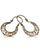 "Timeless 14K 585 Rose Gold Gipsy Earrings - Vintage Original without Stones" ven075