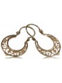 "Timeless 14K 585 Rose Gold Gipsy Earrings - Vintage Original without Stones" ven075