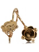 "Boucles d'oreilles feuille vintage en or rose 14 carats - Pas de pierres, Or rose d'origin" ven082