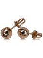 "Classic 14K 585 Rose Gold Vintage Ball Earrings - No Stones Edition" ven085