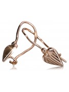 "Vintage-Inspired No Stone 14K Rose Gold Heart Earrings" ven090