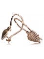 "Vintage-Inspired No Stone 14K Rose Gold Heart Earrings" ven090