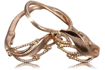 "Aretes Vintage en Forma de Hoja de Oro Rosa de 14k Sin Piedras" ven092