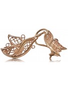 "Ornements d'oreilles feuille vintage en Or rose 14 carats 585, Pas de pierres" ven104