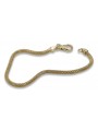 Amarillo italiano 14k oro 585 Nueva pulsera de cuerda cordón hueco cb075y