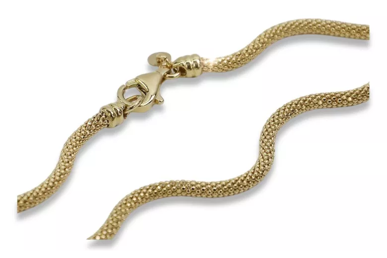 Amarillo italiano 14k oro 585 Nueva pulsera de cuerda cordón hueco cb075y