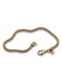 Amarillo italiano 14k oro 585 Nueva pulsera de cuerda cordón hueco cb075y