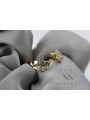 Italian 14k 585 yellow gold crown zircon earrings cec019yw