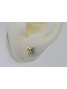 Pendientes oro 14k corona 585 con circonitas cec019yw