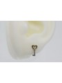 Pendientes italianos con circonitas en forma de llave de oro amarillo 585 de 14k cec020yw