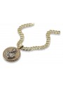 Icono colgante Merry oro 14k 585 con cadena Gourmette pm027yw37&cc099y90g