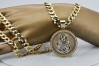 Gold 14k 585 Merry pendant icon with Gourmette chain pm027yw37&cc099y90g