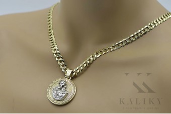 Золото 585 проби Весела ікона з ланцюжком Gourmette pm027yw37&cc099y90g