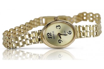 Galben italian 14k aur 585 doamnă Geneve ceas lw047y