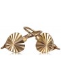 "Original Vintage Leaf Earrings in 14K 585 Rose Pink Gold, No Stones" ven113