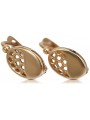 "No Stone, Authentic Vintage 14K Rose Gold Oval Earrings" ven123