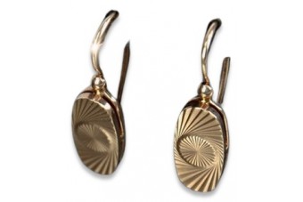 "Clásicos Aretes Ovalados Vintage de Oro Rosa Antiguo Original de 14k Sin Piedras" ven124