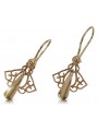 "No Stones Vintage Leaf Earrings in Original 14K Rose Gold" ven127