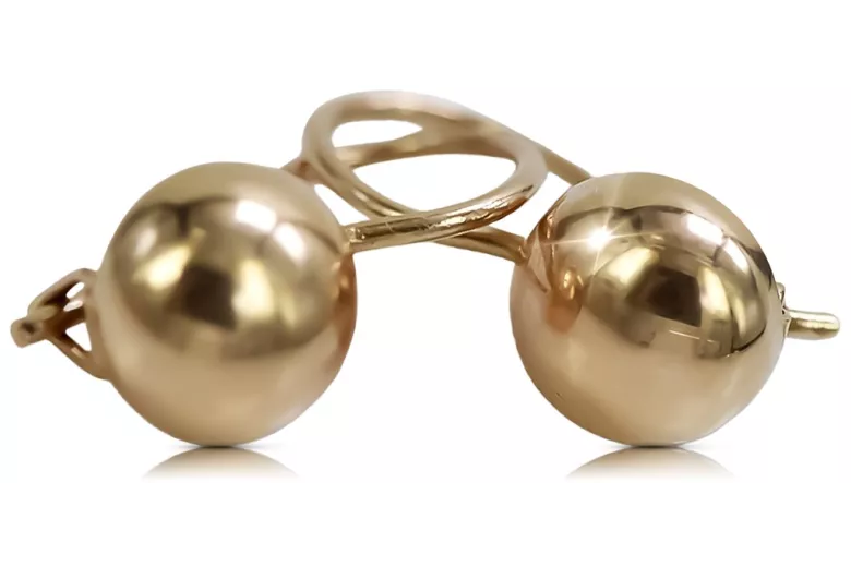 "14k Vintage-Roségold Ball Ohrringe, Keine Steine und Originales Design" ven130