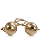 "Original Vintage 14K Rose Gold 585 Pink Ball Earrings without Stones" ven130