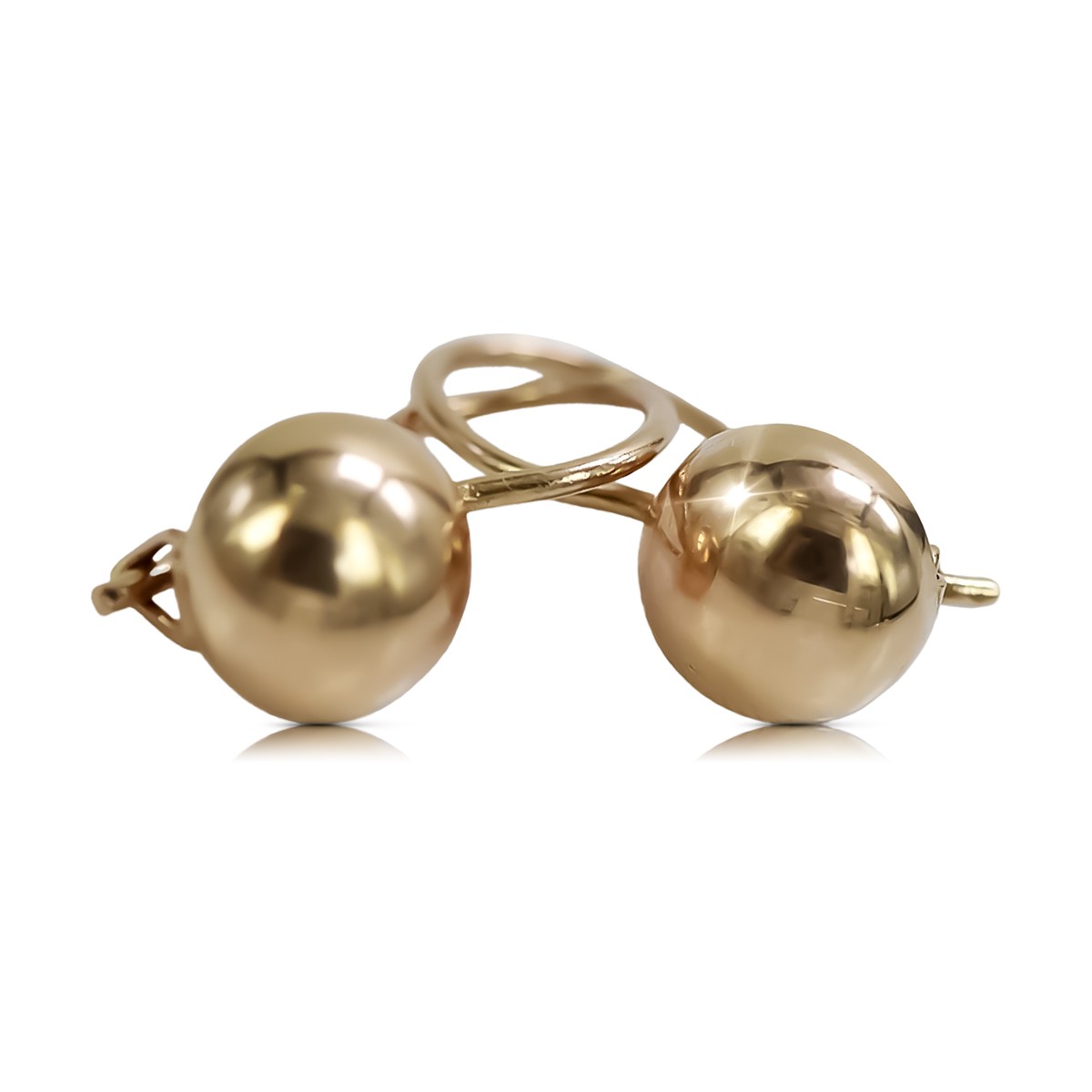 "14k Vintage-Roségold Ball Ohrringe, Keine Steine und Originales Design" ven130