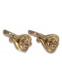 Elegantes Pendientes Vintage de Corazón en Auténtico Oro Rosa 14k Sin Piedras ven132