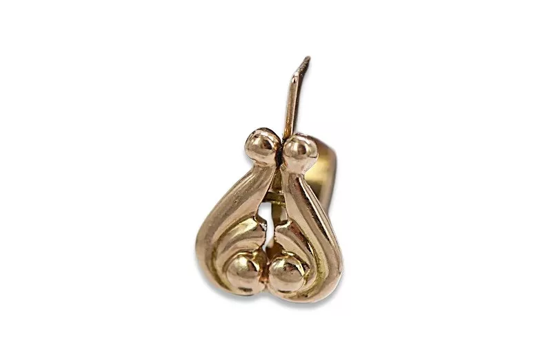 "Boucles d'oreilles coeur en or rose 14 carats 585, style vintage et sans pierres" ven132