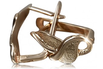 "Vintage-Roségold 14k 585 Keine Steine Blatt Design Ohrringe" ven133