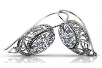 "Vec023 Boucles d'oreilles d'époque en or rose 14 carats 585 de l'ère soviétique russe" style