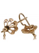 "Original Vintage 14K Rose Gold Leaf Earrings - No Stones" ven136