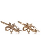 Rose rose russe soviétique 14k 585 or URSS Boucles d’oreilles fleurs vintage ven141