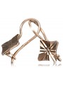 "Timeless 14K 585 Rose Gold Vintage Style Square Earrings - No Stones" ven156