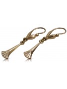 Charmantes boucles d'oreilles pendantes en or rose 14k 585 d'époque sans pierres ven160