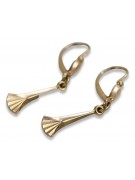 Charmantes boucles d'oreilles pendantes en or rose 14k 585 d'époque sans pierres ven160