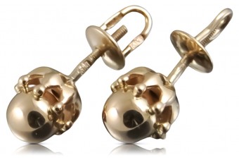 "Timeless 14K Rose Gold Vintage Ball Earrings, No Stones" ven162