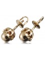 "Timeless 14K Rose Gold Vintage Ball Earrings, No Stones" ven162