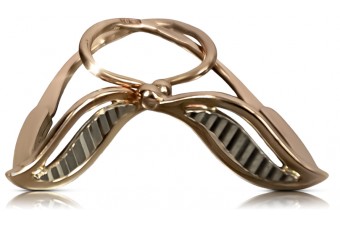 Cercei Originali cu Motiv de Frunză, Vintage, din Aur Roz de 14k Fără Pietre ven164