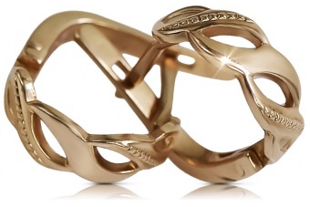 "Luxus Keine Steine 14k Originales Vintage-Roségold Hoop Ohrringe" ven175