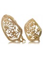 "Ornement d'Oreilles en Or rose 14 carats vintage d'origin, Motif de Fleur Rétro" ven179