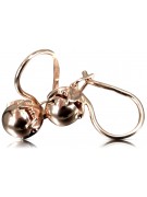 "Vintage Rose Pink Ball Earrings in 14K Original Vintage Gold, No Stones" ven180