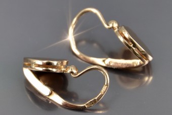 "Elegantes Pendientes de Hoja Vintage en Oro Rosa Original de 14k" ven187