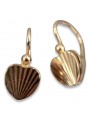 Boucles d'oreilles feuille d'or 14 carats 585 vintage, Pas de pierres, Or rose d'origin ven187