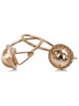 "Boucles d'oreilles Boule Vintage en Or Rose 14 Carats 585 - Pas de Pierres" ven191