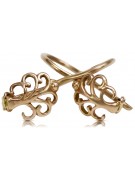 "Classic 14K Rose Gold 585 Vintage Leaf Earrings, No Stones" ven201